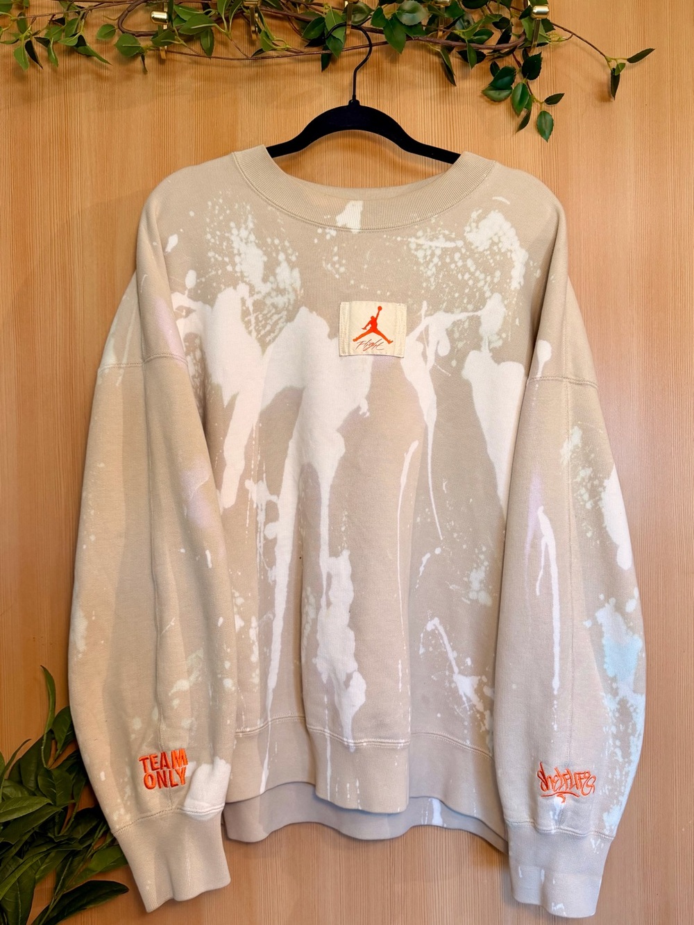 Jordan Flight Oversized Bleach Splatter Crewneck Sweatshirt